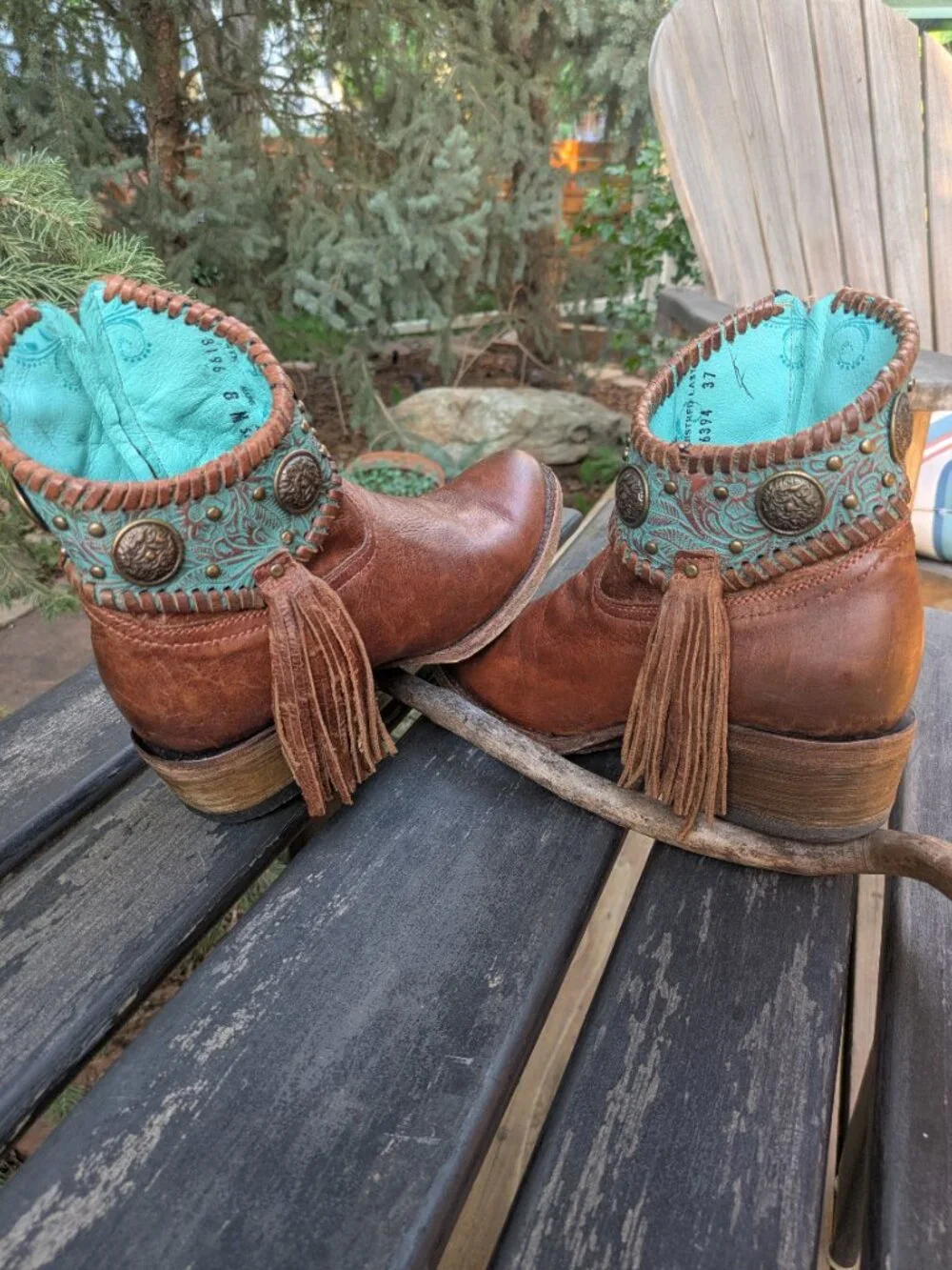 Corral Women's Western Concho Ankle Boots (Style A3196) Size 8 Cowgirl!.